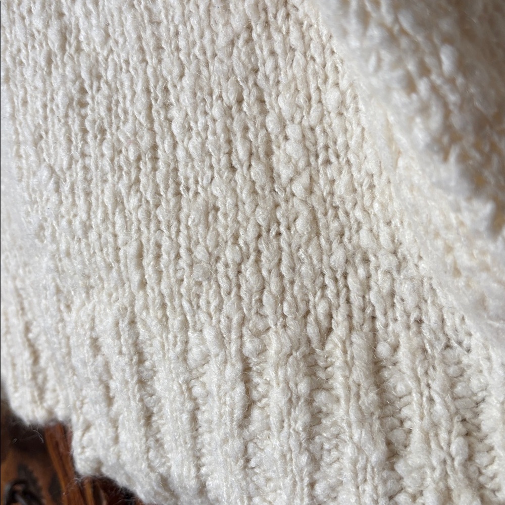 Liz Claiborne Cream V-Neck Soft Oversized drop shoulder Sweater sz XL - Picture 8 of 9